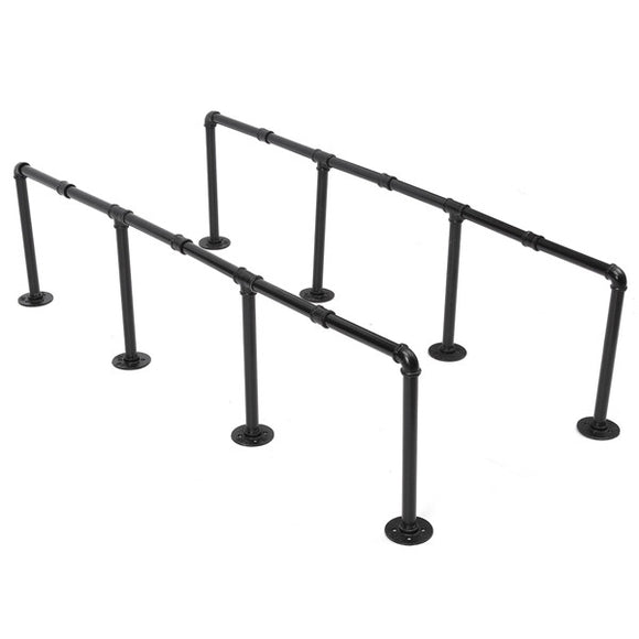 145cm Height Iron Pipe Shelf Retro Design Black Iron Pipe Wall Mount Shelf Shelving Tool