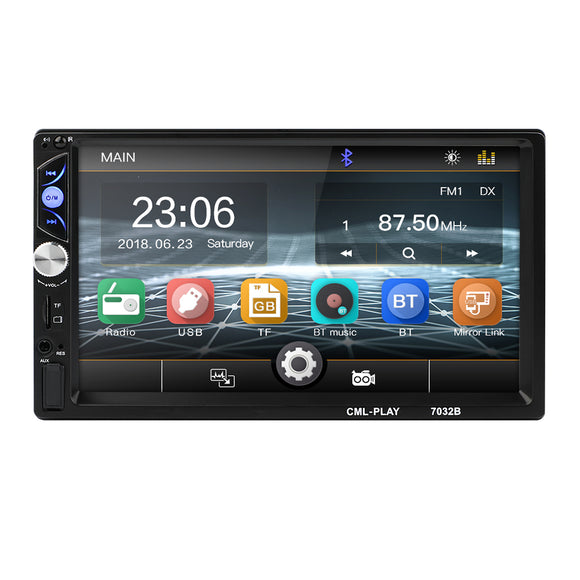 7032B 7 Inch 2 Din Car MP5 Player Stereo Radio FM bluetooth Mirror Link USB AUX HD Screen Support Rear Camera