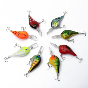 8pcs 11.5cm Plastic Fishing Lures Bass Crankbaits with Hook Fishing Tackle
