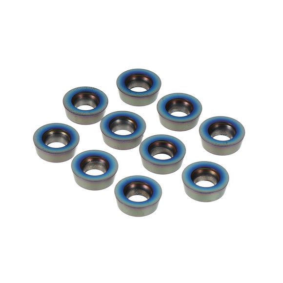 Drillpro 10pcs Blue Nano HRC52 RPMW1003MO NB7010 Carbide Inserts Turning Tool Inserts for Milling