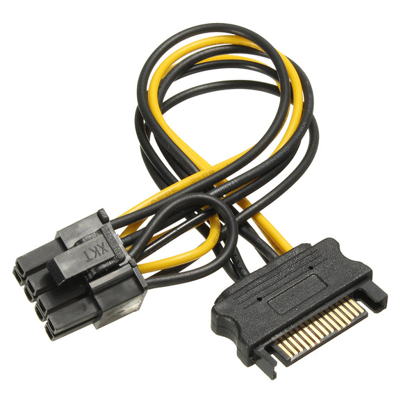 SATA 15 Pins to 8-pin PCI-E Socket Power Adapter Cable Lead