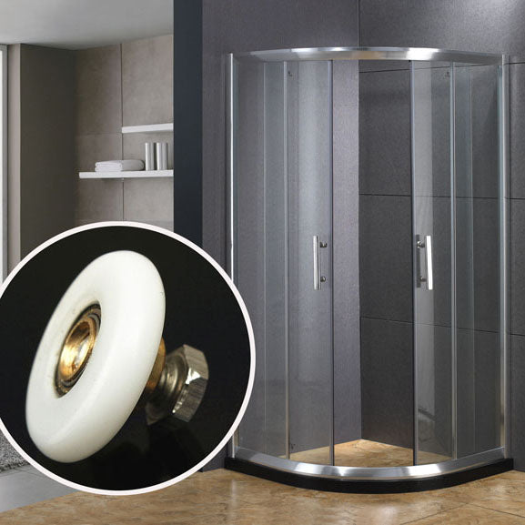 25mm / 27mm Shower Glass Door Single Bottom Wheels Bathroom Sliding Rollers Runners Hardware