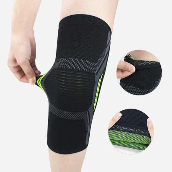 1Pcs Sports Three-dimensional Knitted Nylon Breathable Sweat-absorbent Silicone Non-slip Knee Pad