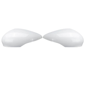 2PCS White Door Wing Mirror Cover Rear View Left Right Side For Ford Fiesta MK7 2009-2015