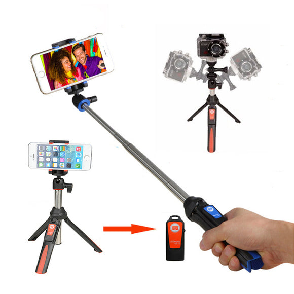 3 in 1 Mini Tripod Bluetooth Remote Control Selfie Stick for Smartphone Gopro