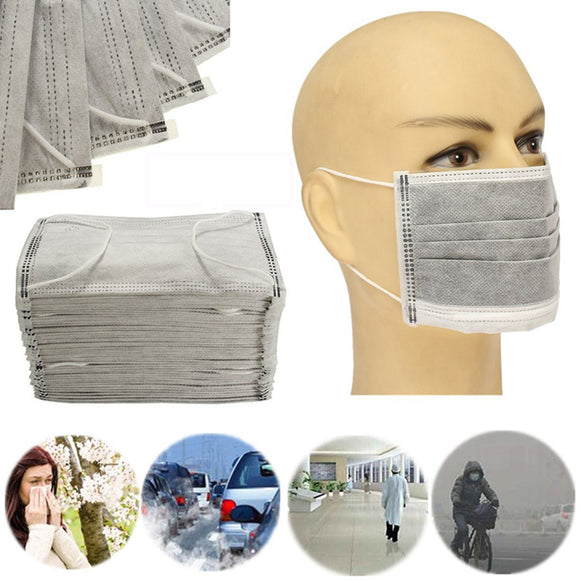 50Pcs Multi Layer Dust-proof Activated Carbon Face Mouth Mask Industry Surgical