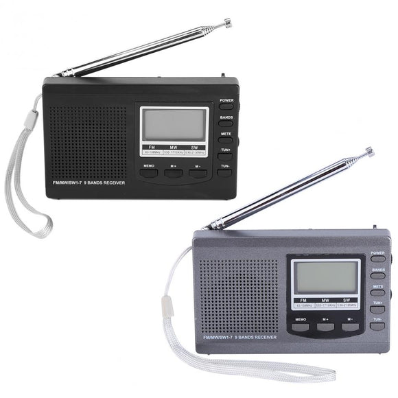 HRD-310 Portable Mini FM MW SW Digital Alarm Clock FM Radio Receiver
