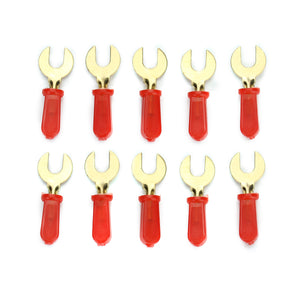 WD-016 Brass Plated Tuning Fork Banana Y Spade Plug Solderless Speaker Cable Power 10pcs