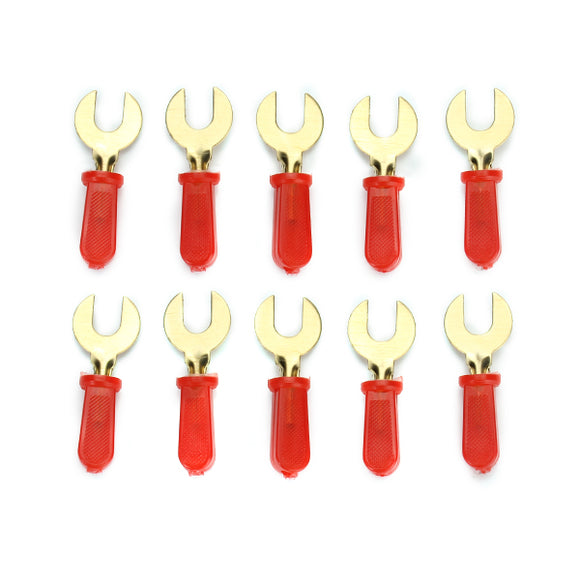 WD-016 Brass Plated Tuning Fork Banana Y Spade Plug Solderless Speaker Cable Power 10pcs