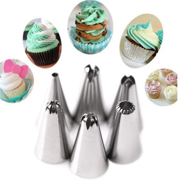 KCASA KC-PN15 7pc/set Silicone Icing Piping Cream Pastry Bag Stainless Steel Nozzle Sets Cake DIY De