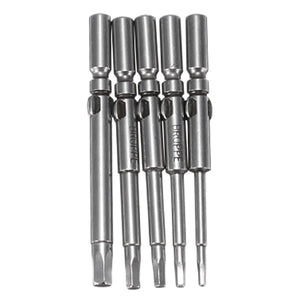 BROPPE 5Pcs 801 H1.5-H4 Hexagon Electric Screwdriver Bits Set  5mm Round Shank Screwdriver Bits