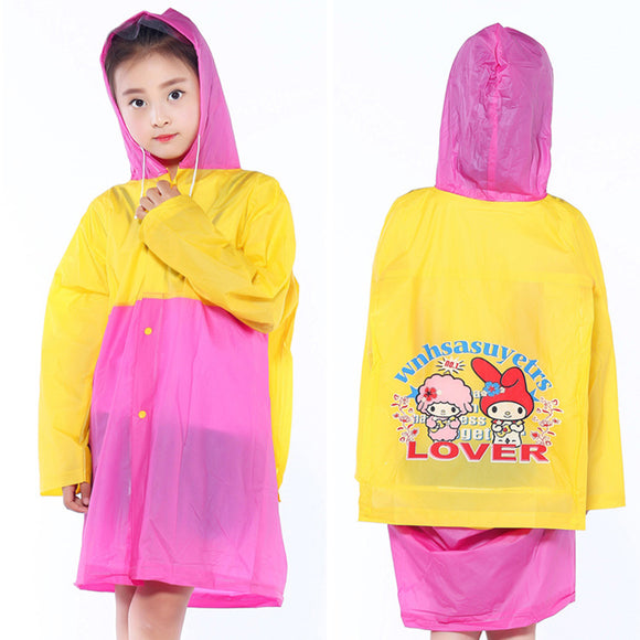 Child Kids Hooded Schoolbag Rain Coat Poncho Raincoat Jacket Cover Long Rainwear Poncho PVC