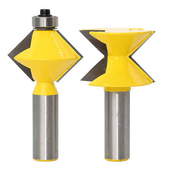 2pcs 1/2 Inch Shank 90 Degree Mortise and Tenon Router Bit for Woodworking