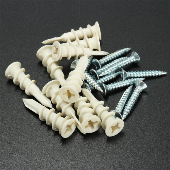 10Pcs Nylon Expansion Bolt Screw Cavity Wall Fixing Tool 3010mm