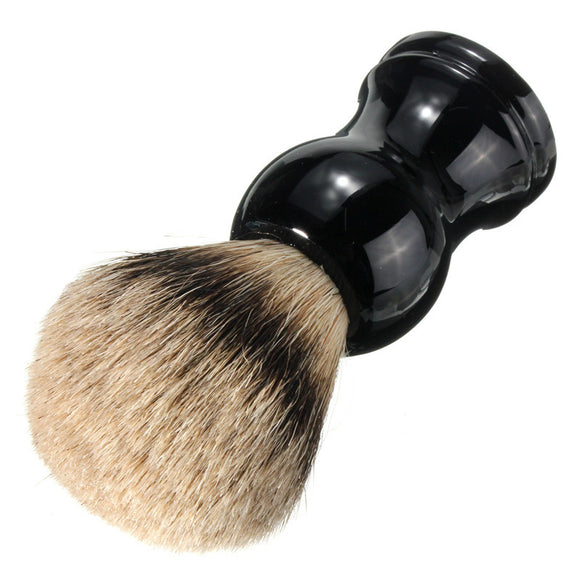 Men's Badger Hair Bristle Shaving Brush Face Barber Tool Black Resin Handle
