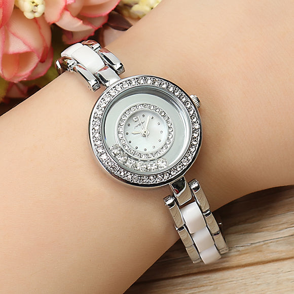 SINOBI 9526 Luxury Ladies Women Watch Fashion Diamond Case Elegant Bracelet Watch