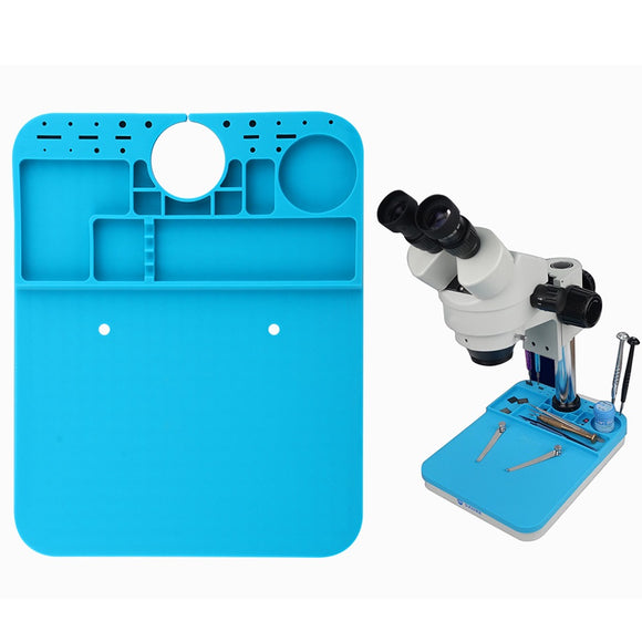 Heat Insulation Silicone Pad Microscope Desk Mat Maintenance Platform for Microscope BGA Soldering Repair Station Tool