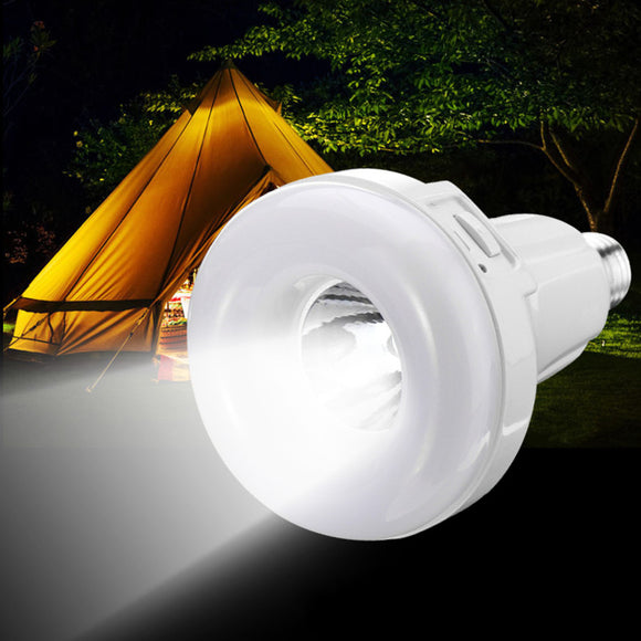 E27 USB Rechargeable Pure White LED Emergency Flashlight Camping Lighting Bulb Lamp AC220V