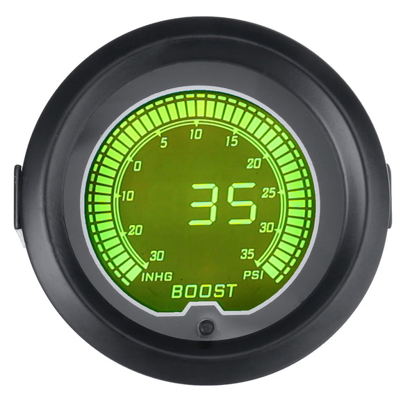 7 Color 2inch 52mm Digital LED Turbo Boost Vacuum Pressure Gauge Meter 35 Psi