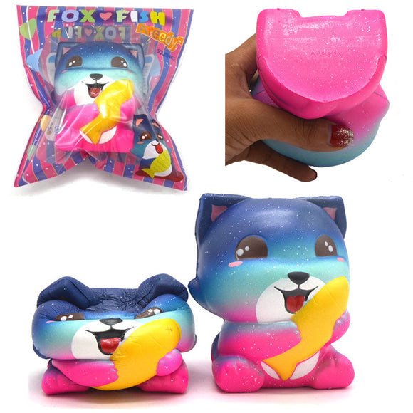 Areedy Galaxy Fox& Fish Slow Rising Soft Animal Collection Gift Decor Toy Original Packaging