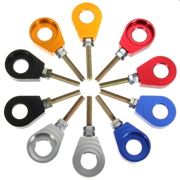 Pair 15mm Alloy Wheel Chain Tensioner Adjuster For Motocross Dirt Pit Bike 110cc 125cc 140cc