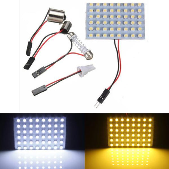 T10 1210/3528 48SMD Panel Interior Dome Map RV Trailer Light White Warm White