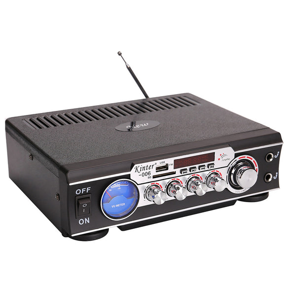 Kinter-006 2x30W HIFI Lossless Amplifier with Remote Control 220V Support FM USB Memory Microphone