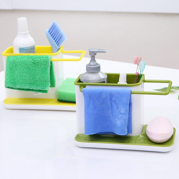 Kitchen Sponge Holder Box Dish Drying Rack Drain Shelf Draining Sink Organizer Kitchen Accessories