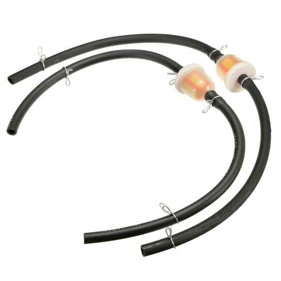 2pcs Fuel Petrol Inline Filter Hose Pipe With Clips For 2 Stroke Mini Moto Dirt Bike ATV Quad