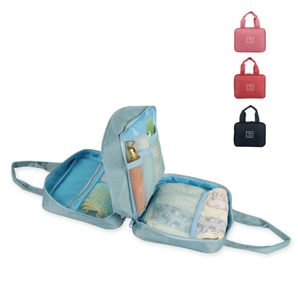 Waterproof Travel Bags 2 Interlayers Portable Cosmetic Bags Double Zipper Underwear Bra Storage Bags