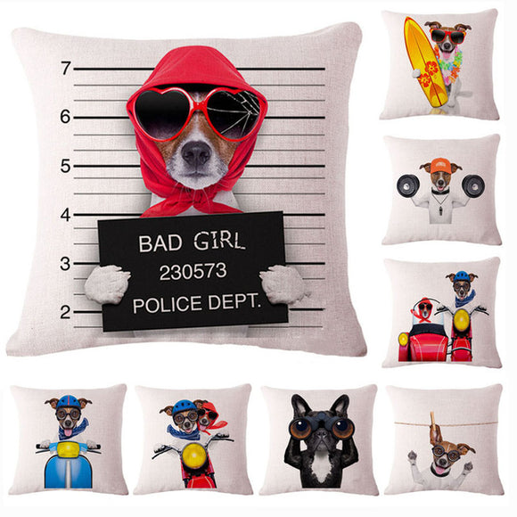 Honana 45x45cm Home Decoration Creative Cute Cartoon Dogs 8 Optional Patterns Cotton Pillow Case