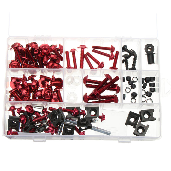 134pcs Red Motorcycle Fairing Screws Wind Shield Screws Body Fasteners Bolts Kit