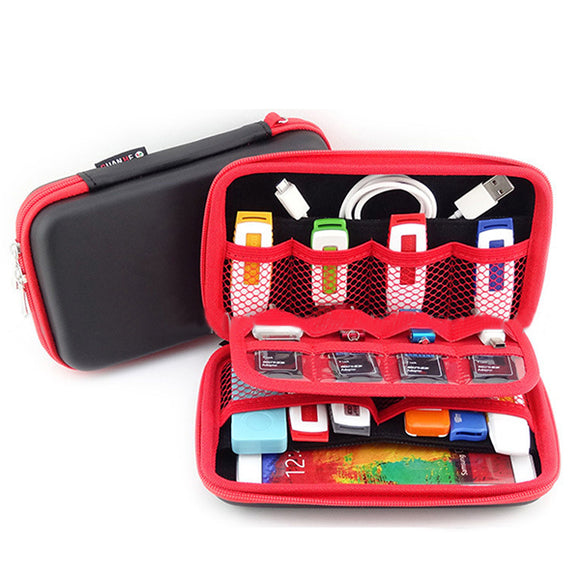GUANHE Digital Product Pouch Travel Storage Bag For Phone Power Bank Hard Drive Earphone Cables L