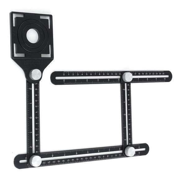 Multi Angle Aluminum 4 Folding Measuring Ruler Positional Template Tool Locator