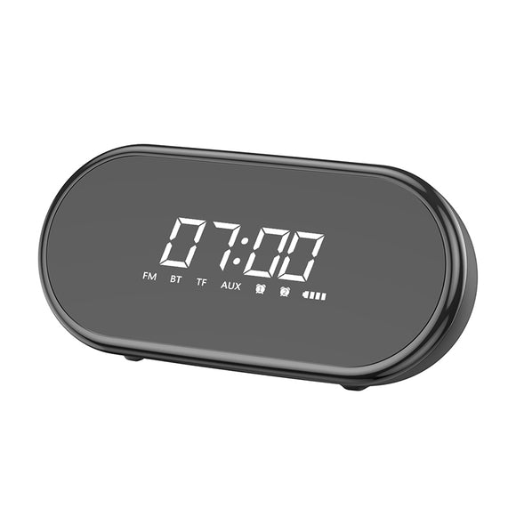 Baseus E09 Wireless bluetooth Speaker HiFi Dual Units Dual Alarm Clock LED Display Light FM Radio TF Card Speaker with Mic