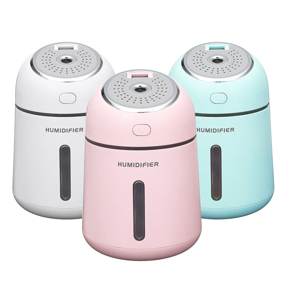 4 In 1 330ML Ultrasonic Air Humidifier USB Fan LED Light Cool Mist Aroma Oil Diffuser