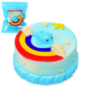 NO NO Squishy Jumbo Ocean Rainbow Cake Dolphin Star Slow Rising Original Packaging Decor Gift Toy