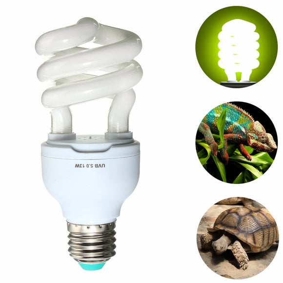 5.0 10.0 UVB 13W E27 Pet Reptile Light Glow Lamp Bulb for Vivarium Terrarium Tortoise AC220V