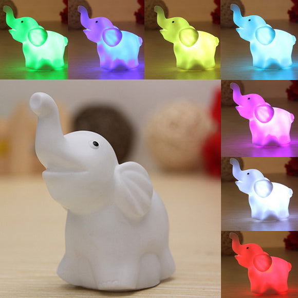 7 Colors Changing Elephant LED Night Light Battery Party Decor