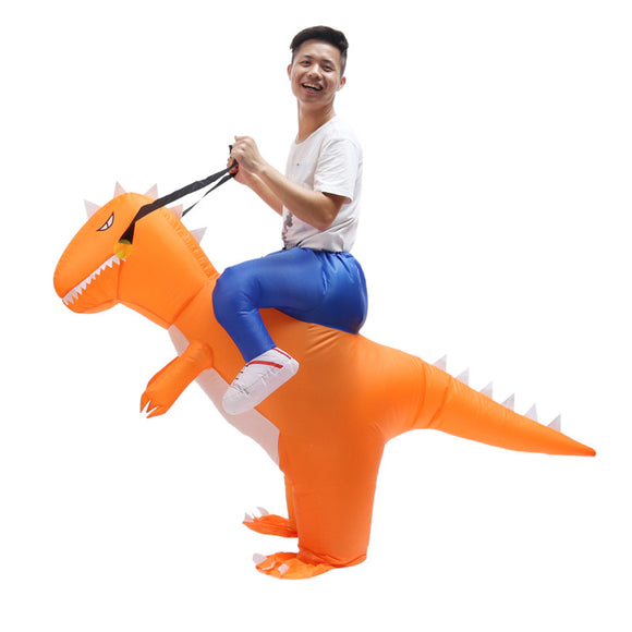 Halloween Inflatable Costume Adult T-Rex Dinosaur Suit Blowup Dragon Ride Outfit