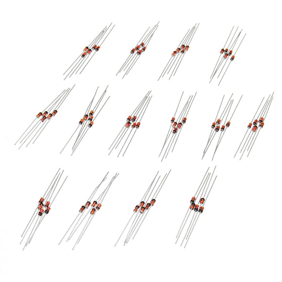 140pcs 14 Values 1/2W 0.5W 3.3-30V Regulator Zener Diode Assorted Assortment Set 10pcs Each Value