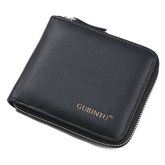 Men Genuine Leather Daily Short Wallet Card Holder Coin Purse