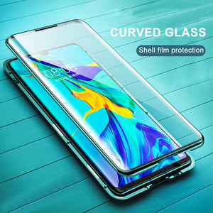 Bakeey 360 Curved Screen Front+Back Double-sided Full Body 9H Tempered Glass Metal Magnetic Adsorption Flip Protective Case For Huawei P30 PRO