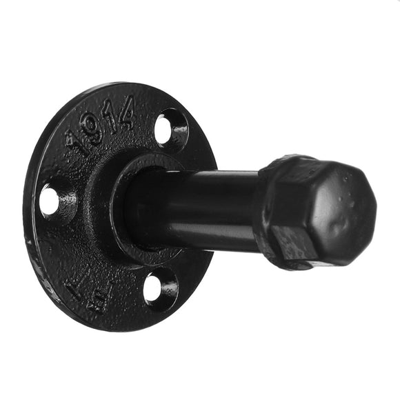 Urban Industrial Style Iron Water Pipe Effect Wood Wall Shelf Coat Hooks Rack