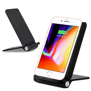 Qi Wireless Fast Charger Folding Charging Holder Stand for iPhone 8 X Samsung S6 S7 S8 Note 7