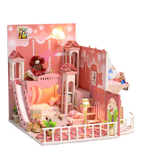 iiecreate k-029 Dream Childhood DIY Doll House With Furniture Light Cover Gift Toy