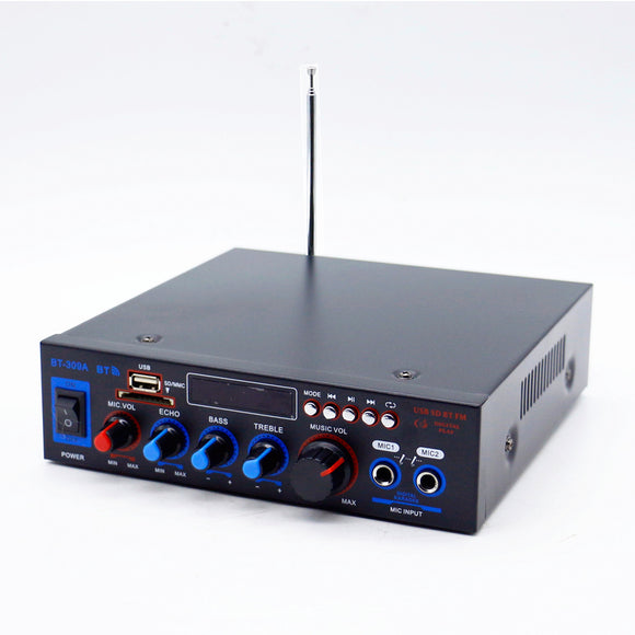 800w 220v/12v Digital Stereo Amplifier Bluetooth Audio Tuner USB SD FM AUX Mic