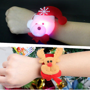 Christmas Clap LED LighHeadbands Ring  Band Slap Bracelet Christmas Party Funny Santa Christmas Gift