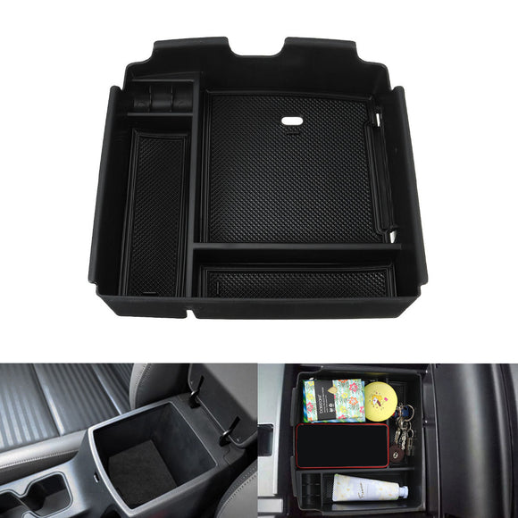 ABS Car Armrest Storage Box For Kia Carnival 2021 Interior Decoration Black