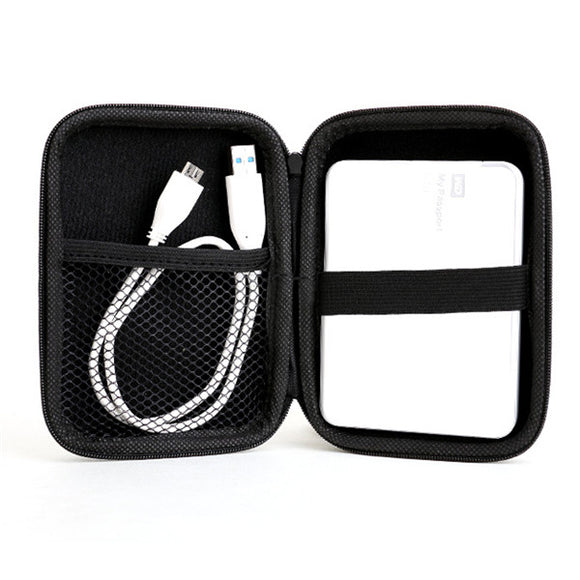 Black Portable Zipper 2.5 Inch Hard Disk Drive Case Bag Caddy Pouch Protection
